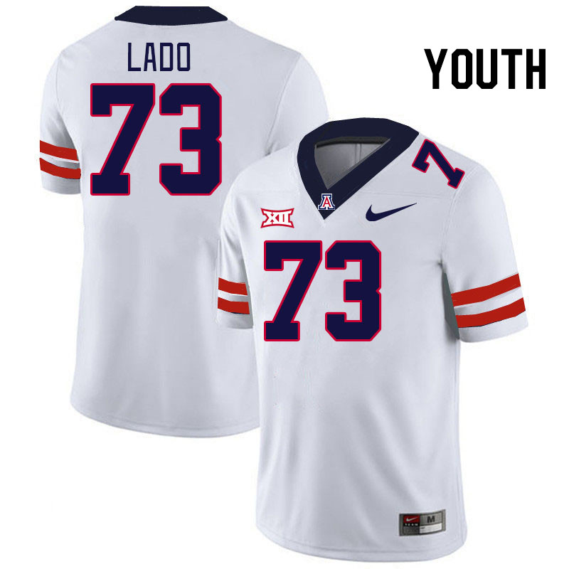 Youth #73 Matthew Lado Arizona Wildcats Big 12 Conference College Football Jerseys Stitched-White